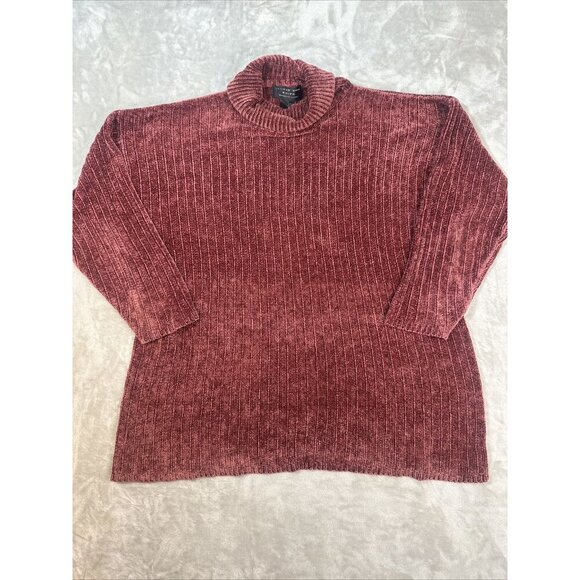 Women’s August Silk Knits Turtle Neck Sweater Catharine Lover Red Size Medium - Picture 3 of 14